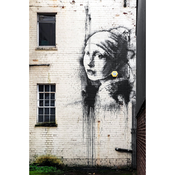 Banksy Girl with Pearl Earring, Graffiti