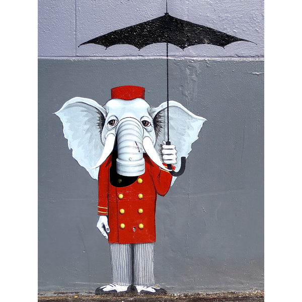 Elefant with Umbrella, Street Art (Italy)