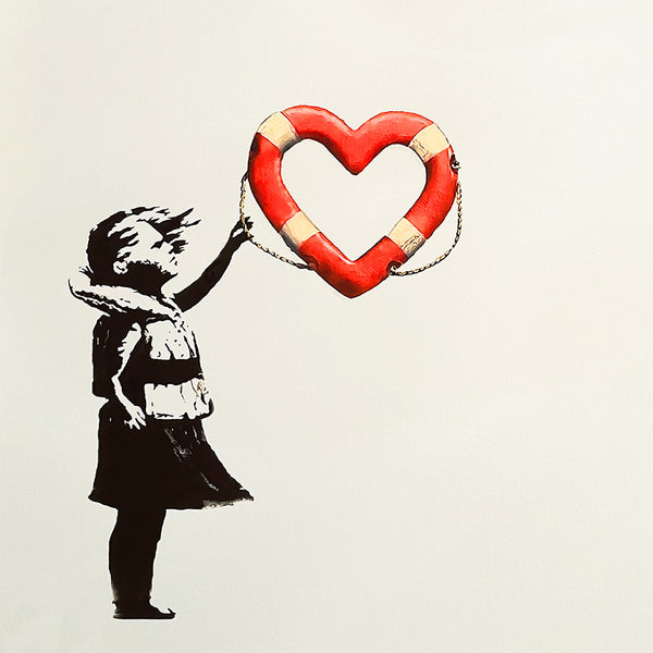 Girl With Heart Shaped Float, Street Art