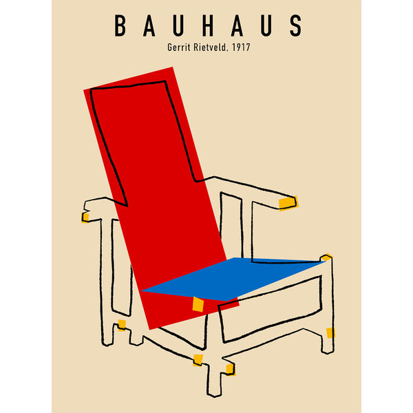 Bauhaus Beach Chair Poster Gerrit Rietveld, Digital Art