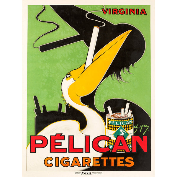 Pelican Cigarettes, Vintage Poster