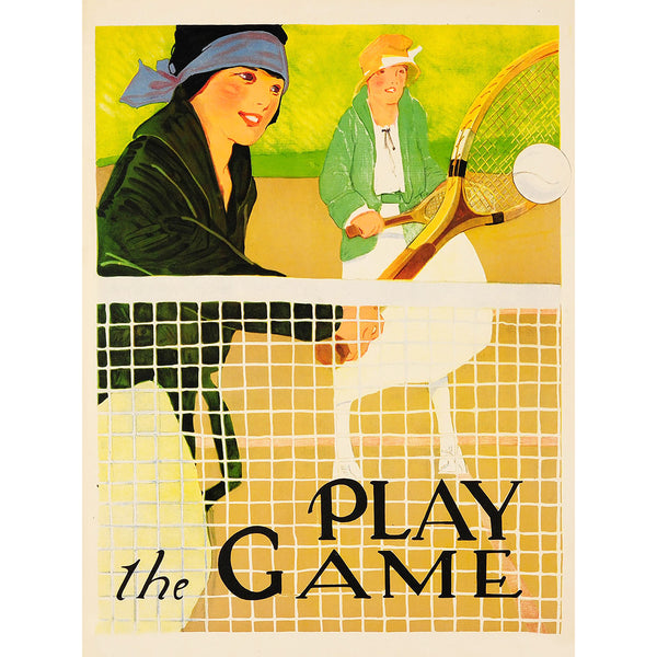 Tennis Play the Game, Vintage Sport Poster