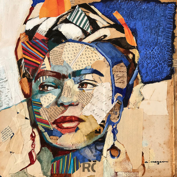 Frida (7), Collage/Watercolor