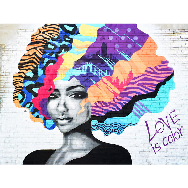Woman Portrait Love Is Color, Graffiti