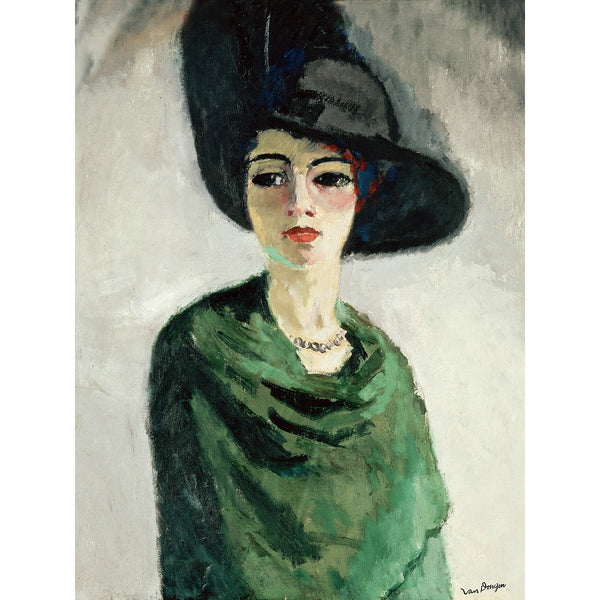 Portrait Woman in Black Hat, Reproduction