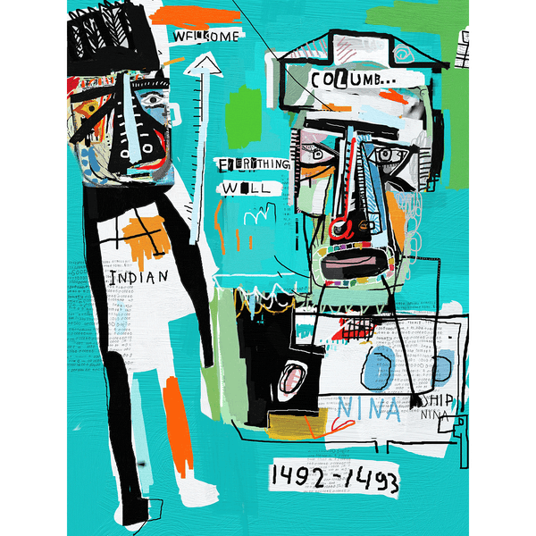 Columbus, Jean-Michel Basquiat Inspired Painting