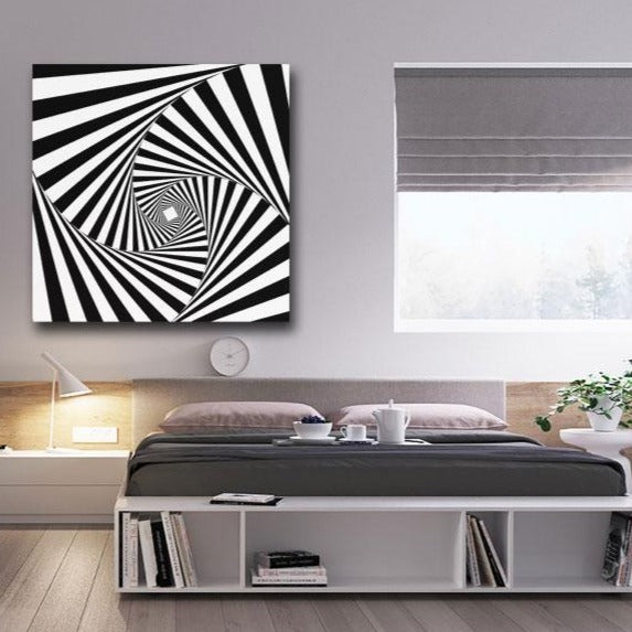 Black/White Abstract Time Spiral, Digital Art