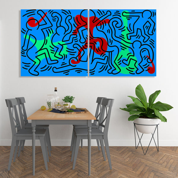 Dancing People, Keith Haring Inspired Digital Art