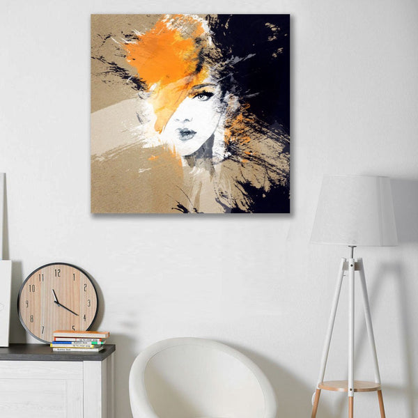 Woman Portrait In Black/Orange