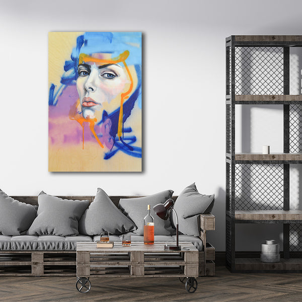 Watercolor Woman Portrait, Graffiti