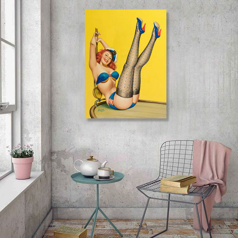 Pin-Up Girl, Girl With Dropped Hat