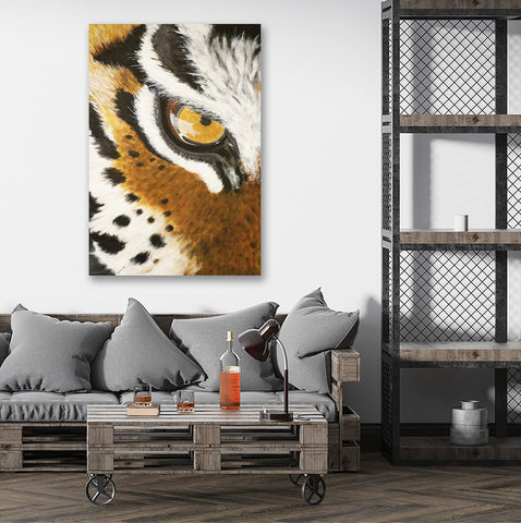 Tiger Face, Abstract Watercolor Art