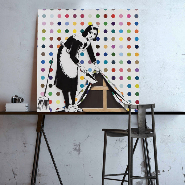 Banksy Maid Spots Damien Hirst, Graffiti