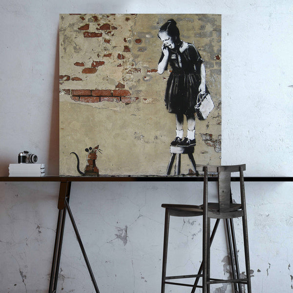 Banksy Girl & Rat, Graffiti