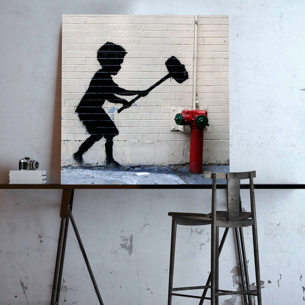 Banksy, Hammer Boy, Graffiti Street Art