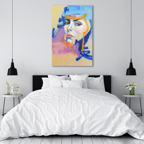 Watercolor Woman Portrait, Graffiti