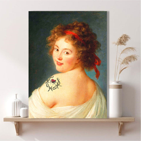 Tattoo Girl, XIX Century Portrait, Altered Art