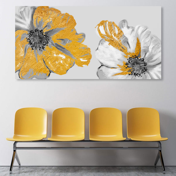 Abstract Yellow Flowers, Digital Art