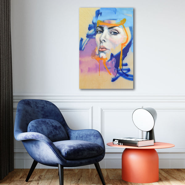 Watercolor Woman Portrait, Graffiti