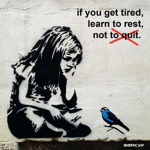 Banksy Girl with Blue Bird, Motivational poster