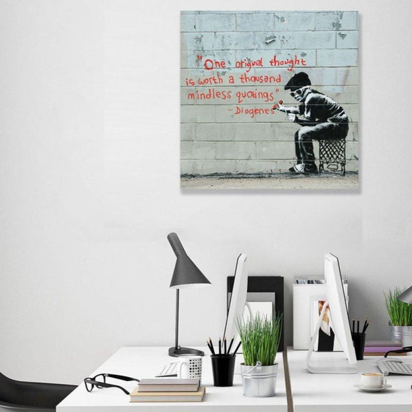 Banksy, "One Original Thought Worth a Thousand Quotings" Diogen