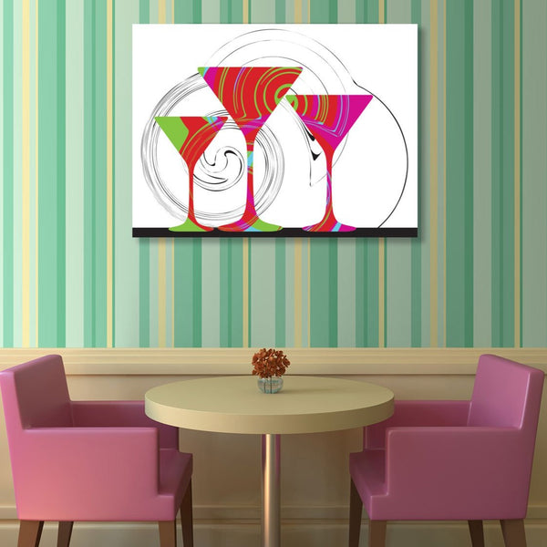Colorful Wine Glasses, Digital Art