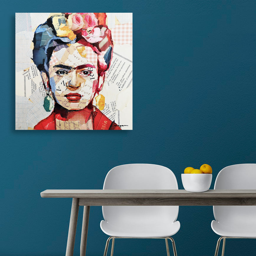 Frida Kahlo Portrait (2), Collage/Watercolor