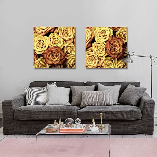 Vintage Yellow Roses Pattern – Modern Art-New Art Studio-newARTmix