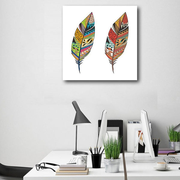 Tribal Patterned Feathers, Digital Art