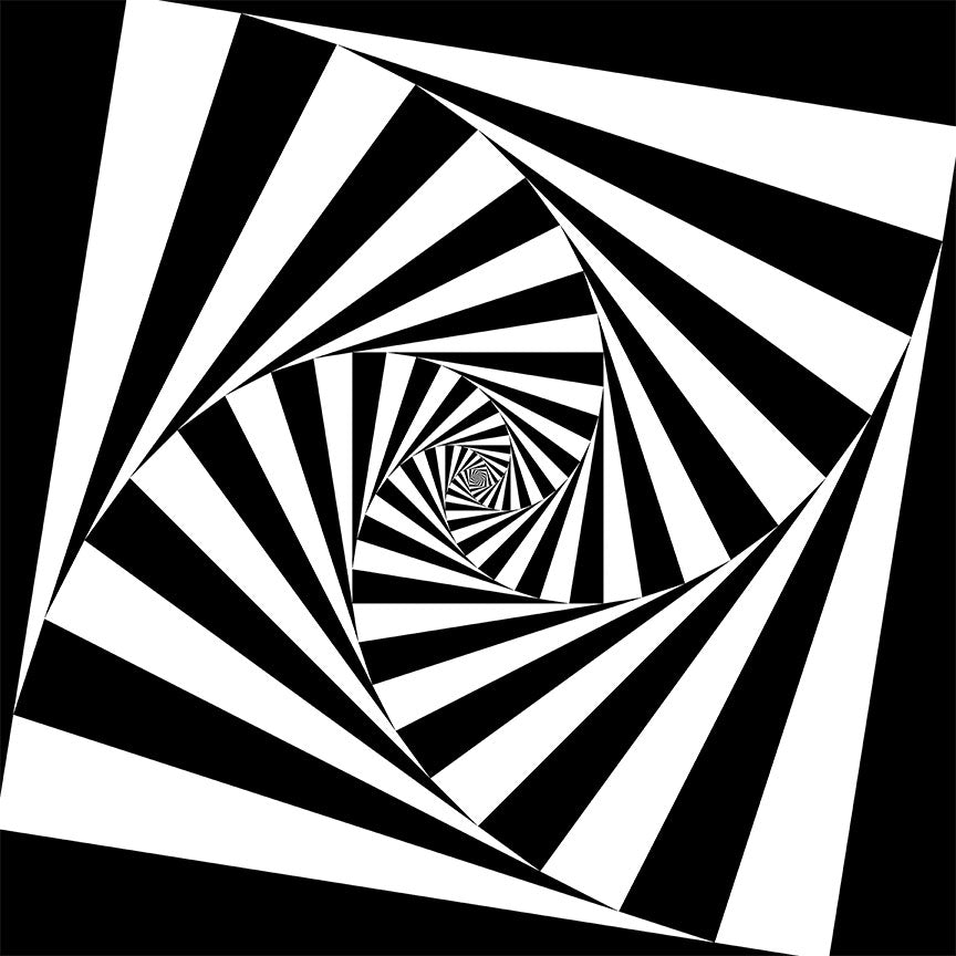 Black And White Op Art Spiral Art Print