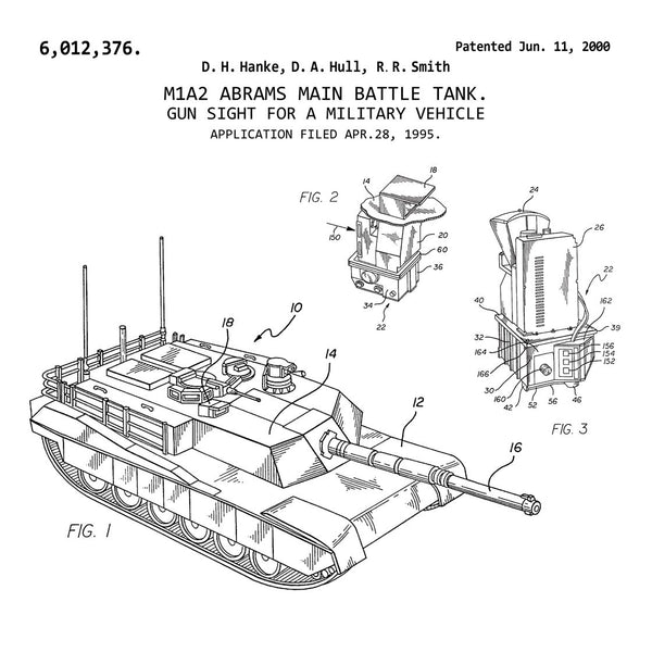 M1A2 Abrams Main Battle Tank  (2000) Desktop Patent Print