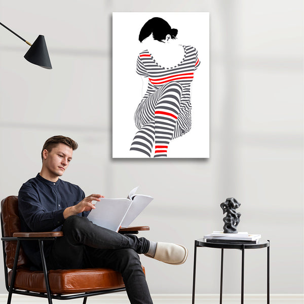 Striped Woman, Digital Art